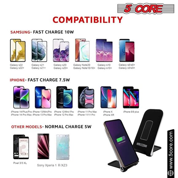 Wireless Charger 10W Fast Wireless Charging Pad Glass Top Pair Slim USB-C CDKW03 - Picture 7 of 9